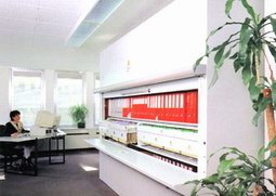 垂直回轉式文件柜與辦公室融為一體